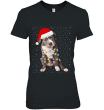 Load image into Gallery viewer, American Pitbull Terrier Reindeer Christmas Lights T-Shirt, Ladies T-Shirt, LongSleeve, Sweatshirt, Hoodie 2D
