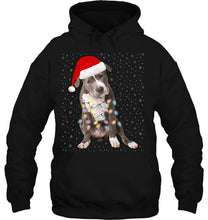Load image into Gallery viewer, American Pitbull Terrier Reindeer Christmas Lights T-Shirt, Ladies T-Shirt, LongSleeve, Sweatshirt, Hoodie 2D
