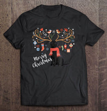 Load image into Gallery viewer, Merry Christmas Black Labrador Retriever Reindeer T-Shirt, Ladies T-Shirt, LongSleeve, Sweatshirt, Hoodie 2D
