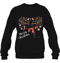 Load image into Gallery viewer, Merry Christmas Black Labrador Retriever Reindeer T-Shirt, Ladies T-Shirt, LongSleeve, Sweatshirt, Hoodie 2D
