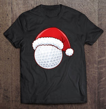 Load image into Gallery viewer, Christmas Golf Ball Shirt Santa Claus Hat Fans Gag T-Shirt, Ladies T-Shirt, LongSleeve, Sweatshirt, Hoodie 2D
