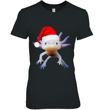 Load image into Gallery viewer, Axolotl Christmas Shirt Gifts Santa Hat T-Shirt, Ladies T-Shirt, LongSleeve, Sweatshirt, Hoodie 2D
