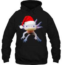 Load image into Gallery viewer, Axolotl Christmas Shirt Gifts Santa Hat T-Shirt, Ladies T-Shirt, LongSleeve, Sweatshirt, Hoodie 2D
