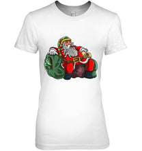 Load image into Gallery viewer, Funny Jamaican Christmas Rasta Santa Claus Rastafarian T-Shirt, Ladies T-Shirt,  Sweatshirt, Hoodie 2D
