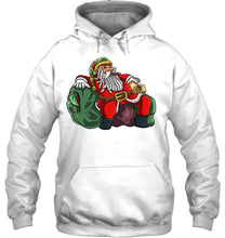 Load image into Gallery viewer, Funny Jamaican Christmas Rasta Santa Claus Rastafarian T-Shirt, Ladies T-Shirt,  Sweatshirt, Hoodie 2D

