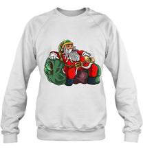 Load image into Gallery viewer, Funny Jamaican Christmas Rasta Santa Claus Rastafarian T-Shirt, Ladies T-Shirt,  Sweatshirt, Hoodie 2D
