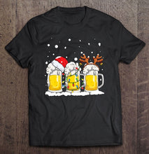 Load image into Gallery viewer, Beer Christmas Mug Santa Reinbeer Xmas Lights T-Shirt, Ladies T-Shirt,  Sweatshirt, Hoodie 2D
