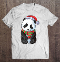 Load image into Gallery viewer, Christmas Panda Santa Hat Pandas Bear X-Mas T-Shirt, Ladies T-Shirt,  Sweatshirt, Hoodie 2D

