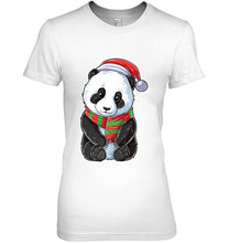 Load image into Gallery viewer, Christmas Panda Santa Hat Pandas Bear X-Mas T-Shirt, Ladies T-Shirt,  Sweatshirt, Hoodie 2D
