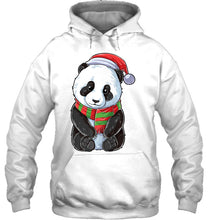 Load image into Gallery viewer, Christmas Panda Santa Hat Pandas Bear X-Mas T-Shirt, Ladies T-Shirt,  Sweatshirt, Hoodie 2D
