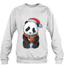 Load image into Gallery viewer, Christmas Panda Santa Hat Pandas Bear X-Mas T-Shirt, Ladies T-Shirt,  Sweatshirt, Hoodie 2D
