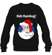 Load image into Gallery viewer, Bah Humbug Funny Santa Christmas Grouch T-Shirt, Ladies T-Shirt,  Sweatshirt, Hoodie 2D

