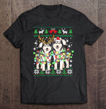 Load image into Gallery viewer, Alaskan Malamute Ugly Christmas Dog Funny Christmas T-Shirt, Ladies T-Shirt,  Sweatshirt, Hoodie 2D

