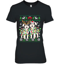 Load image into Gallery viewer, Alaskan Malamute Ugly Christmas Dog Funny Christmas T-Shirt, Ladies T-Shirt,  Sweatshirt, Hoodie 2D
