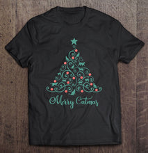 Load image into Gallery viewer, Cat Lover Christmas Gifts Merry Catmas Cats Christmas Tree T-Shirt, Ladies T-Shirt,  Sweatshirt, Hoodie 2D
