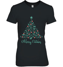Load image into Gallery viewer, Cat Lover Christmas Gifts Merry Catmas Cats Christmas Tree T-Shirt, Ladies T-Shirt,  Sweatshirt, Hoodie 2D
