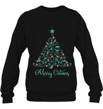 Load image into Gallery viewer, Cat Lover Christmas Gifts Merry Catmas Cats Christmas Tree T-Shirt, Ladies T-Shirt,  Sweatshirt, Hoodie 2D

