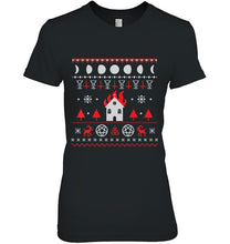 Load image into Gallery viewer, Burning Church Satanic Lucifer Pentagram Upside Down Cr T-Shirt, Ladies T-Shirt,  Sweatshirt, Hoodie 2D
