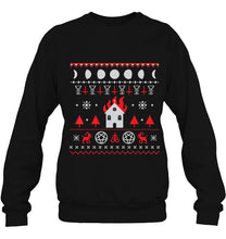 Load image into Gallery viewer, Burning Church Satanic Lucifer Pentagram Upside Down Cr T-Shirt, Ladies T-Shirt,  Sweatshirt, Hoodie 2D
