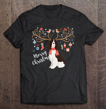Load image into Gallery viewer, English Springer Spaniel Christmas Reindeer Dog T-Shirt, Ladies T-Shirt, LongSleeve, Sweatshirt, Hoodie 2D
