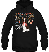 Load image into Gallery viewer, English Springer Spaniel Christmas Reindeer Dog T-Shirt, Ladies T-Shirt, LongSleeve, Sweatshirt, Hoodie 2D
