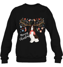 Load image into Gallery viewer, English Springer Spaniel Christmas Reindeer Dog T-Shirt, Ladies T-Shirt, LongSleeve, Sweatshirt, Hoodie 2D
