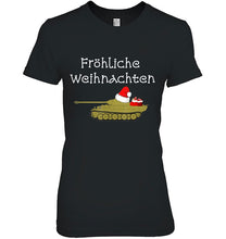 Load image into Gallery viewer, Frohlich Weihnachten – Panzer Christmas Panzer T-Shirt, Ladies T-Shirt,  Sweatshirt, Hoodie 2D
