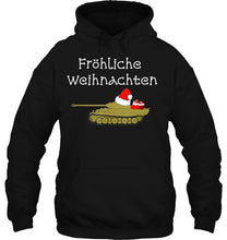 Load image into Gallery viewer, Frohlich Weihnachten – Panzer Christmas Panzer T-Shirt, Ladies T-Shirt,  Sweatshirt, Hoodie 2D
