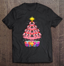 Load image into Gallery viewer, Flamingo Ugly Christmas Tree Funny T-Shirt, Ladies T-Shirt,  Sweatshirt, Hoodie 2D
