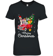 Load image into Gallery viewer, Labradoodle Rides Red Truck Christmas Pajama T-Shirt, Ladies T-Shirt,  Sweatshirt, Hoodie 2D
