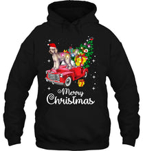 Load image into Gallery viewer, Labradoodle Rides Red Truck Christmas Pajama T-Shirt, Ladies T-Shirt,  Sweatshirt, Hoodie 2D
