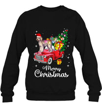 Load image into Gallery viewer, Labradoodle Rides Red Truck Christmas Pajama T-Shirt, Ladies T-Shirt,  Sweatshirt, Hoodie 2D
