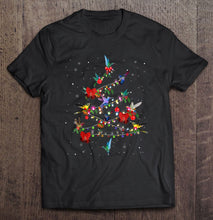 Load image into Gallery viewer, Cute Hummingbirds Christmas Tree Gift Decor Xmas Tree T-Shirt, Ladies T-Shirt,  Sweatshirt, Hoodie 2D
