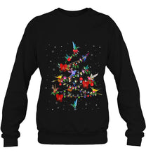 Load image into Gallery viewer, Cute Hummingbirds Christmas Tree Gift Decor Xmas Tree T-Shirt, Ladies T-Shirt,  Sweatshirt, Hoodie 2D
