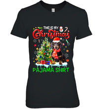 Load image into Gallery viewer, Dachshund Dog This My Christmas Pajama Shirt Santa Hat T-Shirt, Ladies T-Shirt,  Sweatshirt, Hoodie 2D
