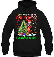 Load image into Gallery viewer, Dachshund Dog This My Christmas Pajama Shirt Santa Hat T-Shirt, Ladies T-Shirt,  Sweatshirt, Hoodie 2D
