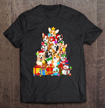 Load image into Gallery viewer, Funny Corgi Christmas Tree Lights Gift Dog Lover T-Shirt, Ladies T-Shirt,  Sweatshirt, Hoodie 2D
