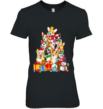Load image into Gallery viewer, Funny Corgi Christmas Tree Lights Gift Dog Lover T-Shirt, Ladies T-Shirt,  Sweatshirt, Hoodie 2D
