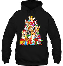 Load image into Gallery viewer, Funny Corgi Christmas Tree Lights Gift Dog Lover T-Shirt, Ladies T-Shirt,  Sweatshirt, Hoodie 2D
