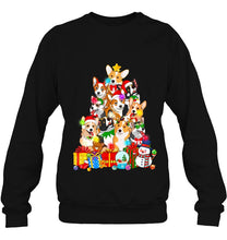 Load image into Gallery viewer, Funny Corgi Christmas Tree Lights Gift Dog Lover T-Shirt, Ladies T-Shirt,  Sweatshirt, Hoodie 2D
