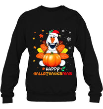 Load image into Gallery viewer, Happy Hallothanksmas Olaf Frozen Pumpkin Halloween Christmas T-Shirt, Ladies T-Shirt,  Sweatshirt, Hoodie 2D
