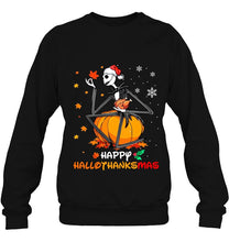 Load image into Gallery viewer, Happy Hallothanksmas Jack Skellington Pumpkin Halloween Christmas T-Shirt, Ladies T-Shirt,  Sweatshirt, Hoodie 2D

