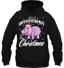 Load image into Gallery viewer, I Want A Hippopotamus For Christmas T-Shirt, Ladies T-Shirt, LongSleeve, Sweatshirt, Hoodie 2D

