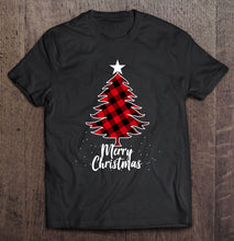 Load image into Gallery viewer, Buffalo Plaid Christmas Tree Shirt For Mom Dad T-Shirt, Ladies T-Shirt,  Sweatshirt, Hoodie 2D
