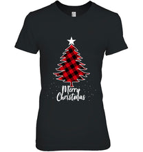 Load image into Gallery viewer, Buffalo Plaid Christmas Tree Shirt For Mom Dad T-Shirt, Ladies T-Shirt,  Sweatshirt, Hoodie 2D
