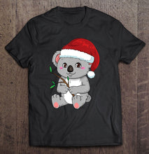 Load image into Gallery viewer, Koala Cute Koala Bear In Christmas Hat T-Shirt, Ladies T-Shirt,  Sweatshirt, Hoodie 2D
