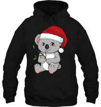Load image into Gallery viewer, Koala Cute Koala Bear In Christmas Hat T-Shirt, Ladies T-Shirt,  Sweatshirt, Hoodie 2D
