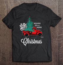 Load image into Gallery viewer, Mens Women’s Christmas Tshirt – Merry Christmas Tree Truck T-Shirt, Ladies T-Shirt, LongSleeve, Sweatshirt, Hoodie 2D
