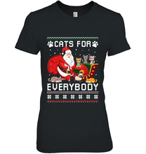Load image into Gallery viewer, Cats For Everybody Christmas Cute Cat Lover Ugly Sweater T-Shirt, Ladies T-Shirt,  Sweatshirt, Hoodie 2D
