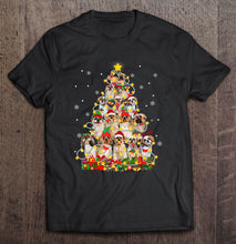 Load image into Gallery viewer, Funny Shih Tzu Santa Hat Christmas Tree Lights T-Shirt, Ladies T-Shirt,  Sweatshirt, Hoodie 2D
